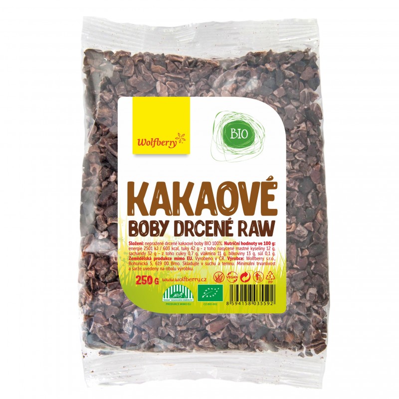 Kakaové bôby drtené BIO 250g