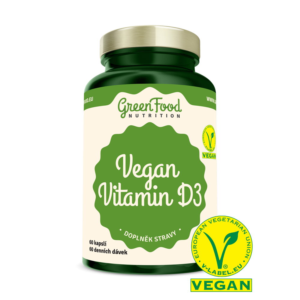 Vegan Vitamín D3 60 kapsúl Greenfood