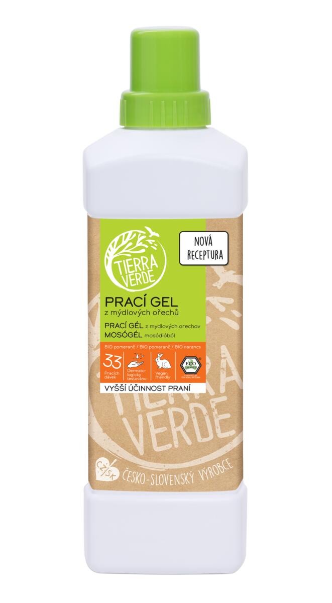 Prací gél z mydlových orechov s BIO pomarančovou silicou, 1000ml Tierra Verde