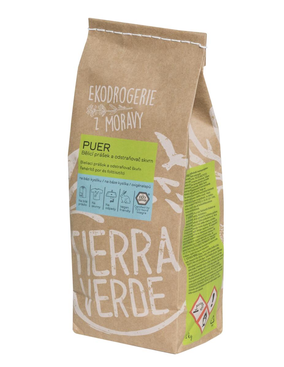 Puer – bieliaci prášok, čistič a odstraňovač škvŕn na báze kyslíka, 1000g Tierra Verde 