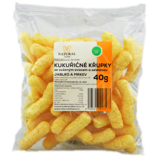 Chrumky kukuričné JABLKO/MRKVA bez lepku 40g, Natural Jihlava